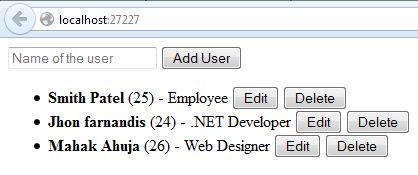 Display list of user